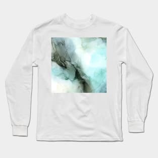 Calm Nature Inspired Abstract Flow Landscape Painting Long Sleeve T-Shirt